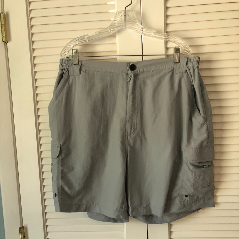 Reel Legends Gray Fishing Shorts Quick Dry Cargo Size XL